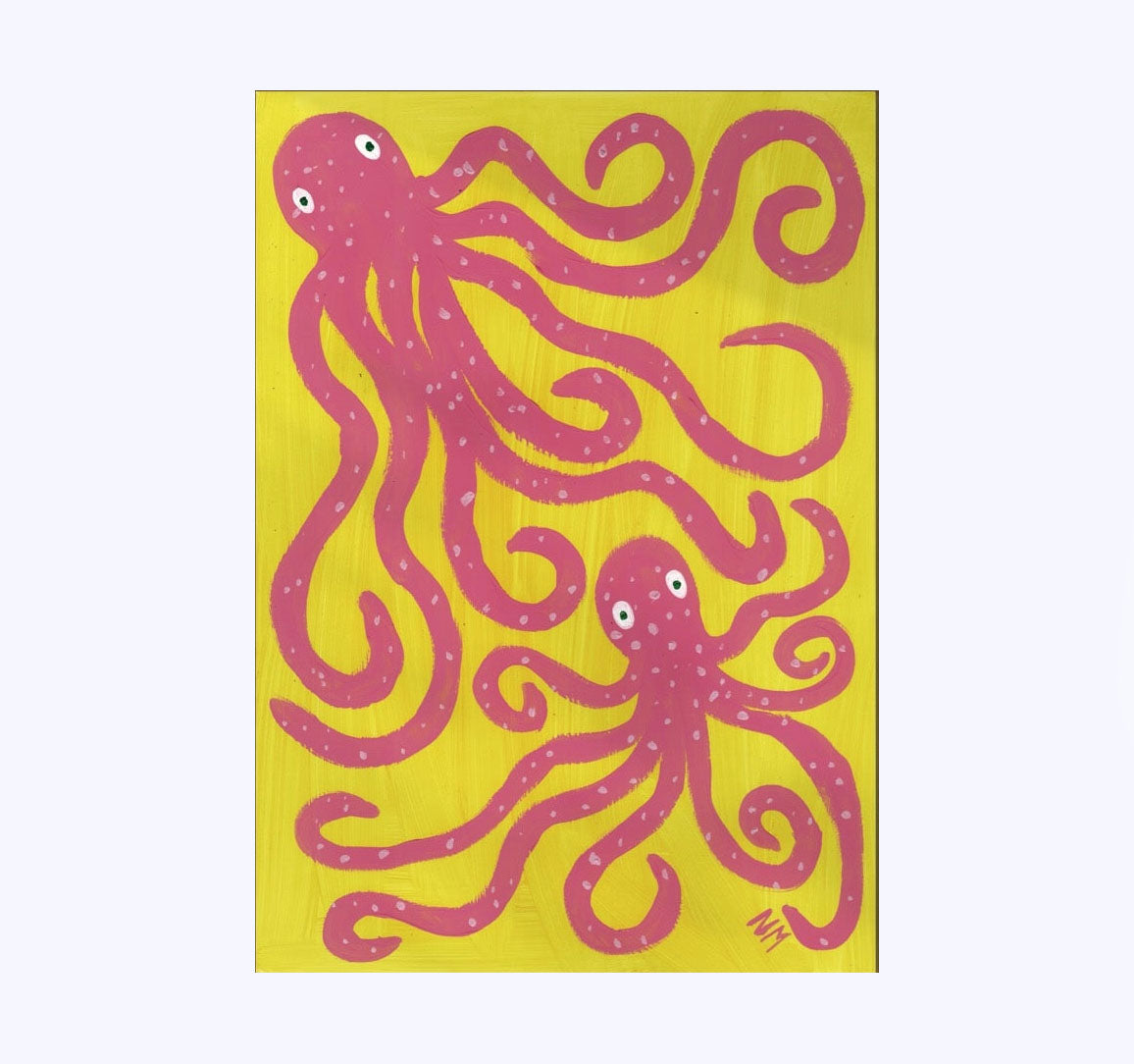 Pink Octopus A3 Print
