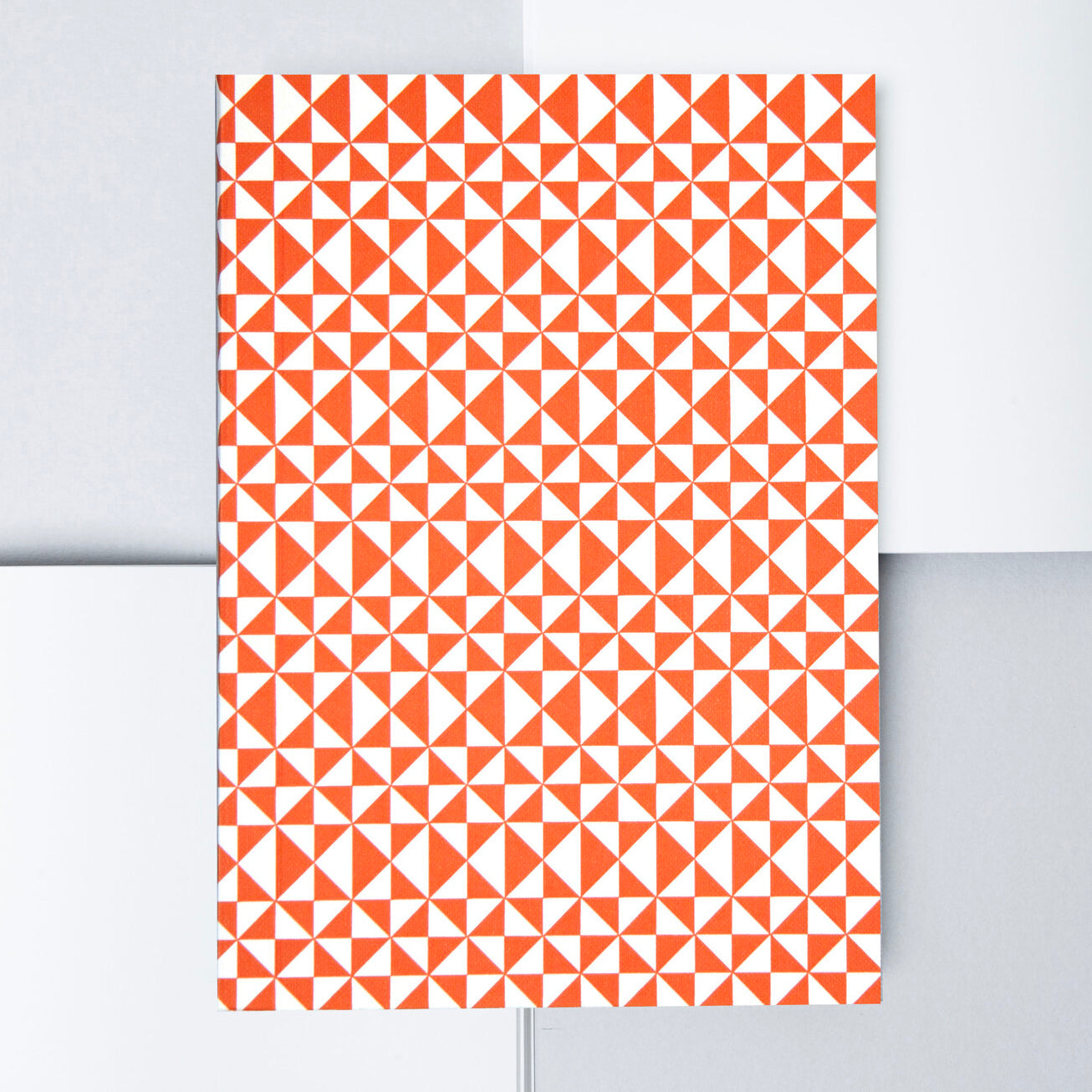 A5 Layflat Notebook plain pages - Kaffe print in Brick Red