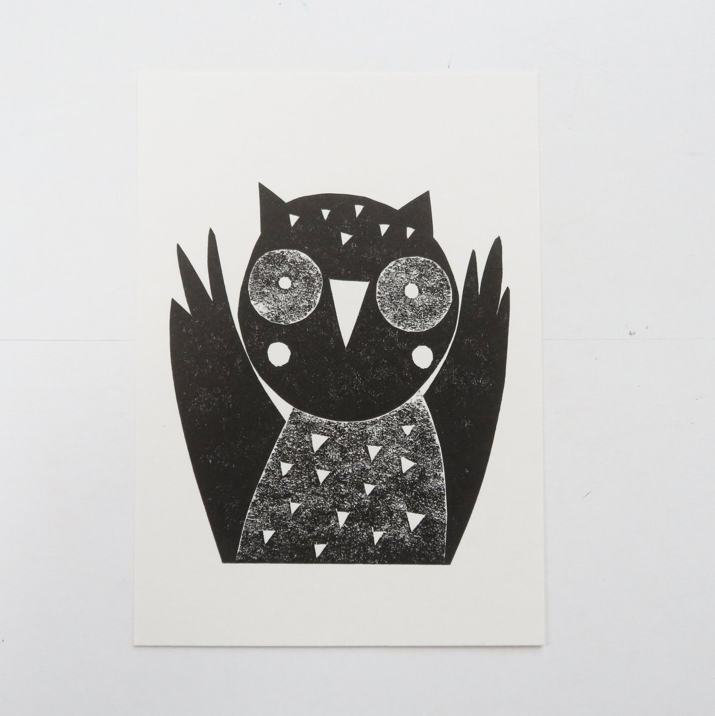 Otis Owl Collagraph Print
