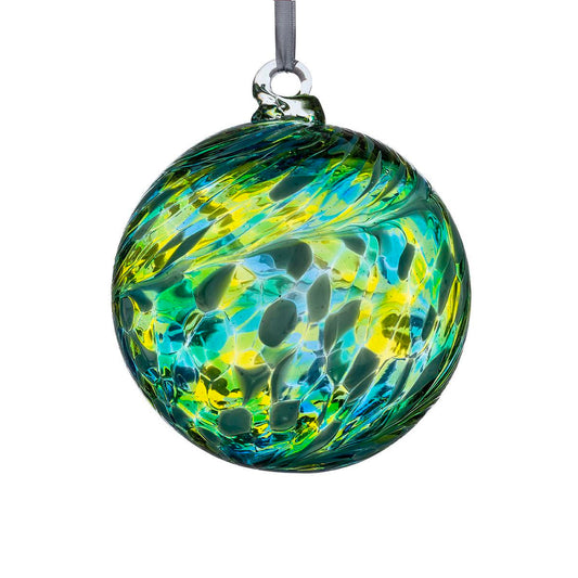 Glass Bauble in Green & Blue