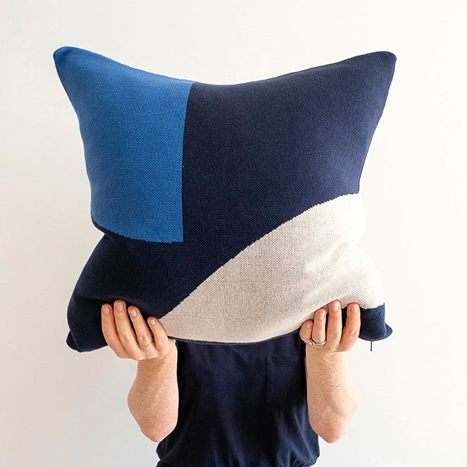 Cotton Knit Cushion Cover - Ilo Navy