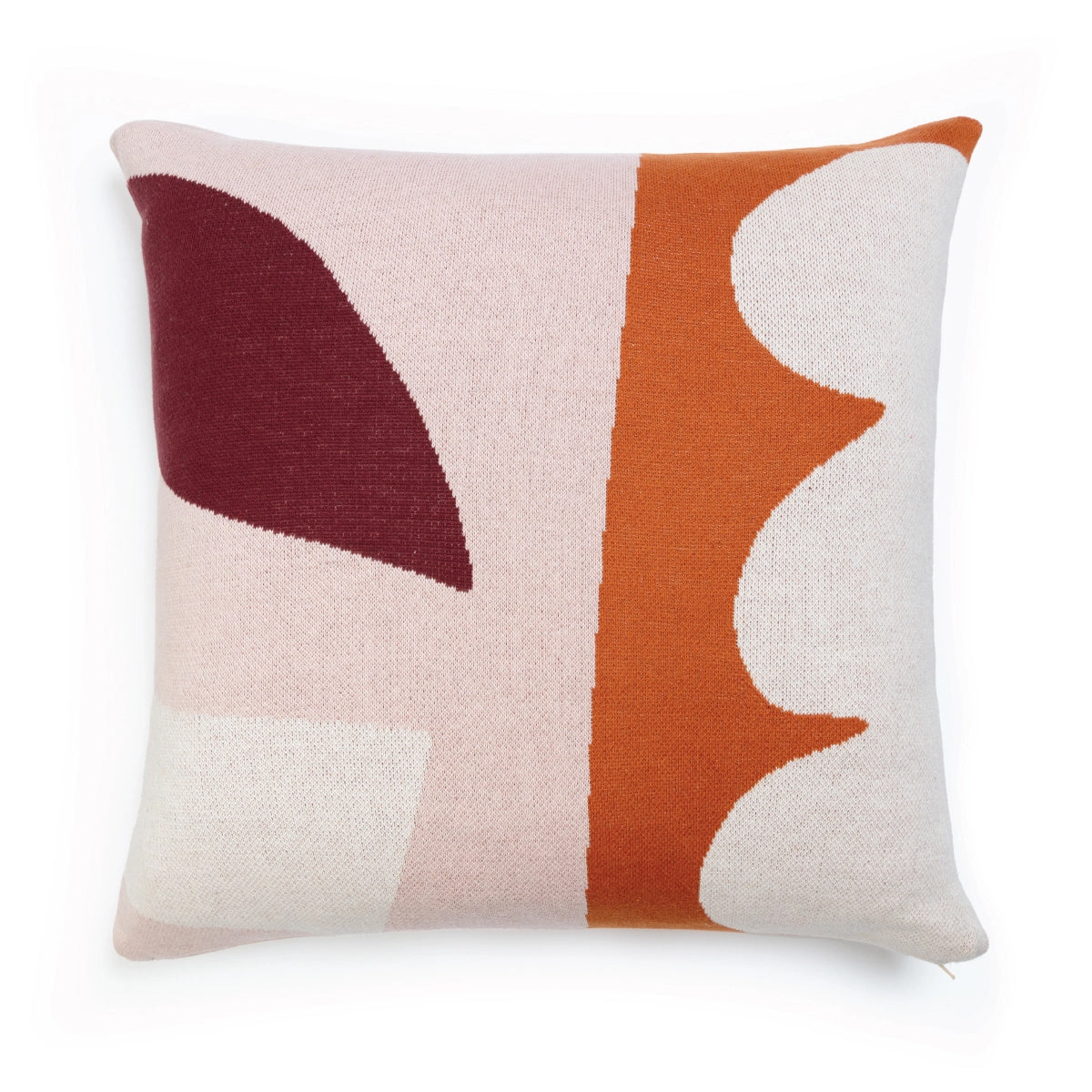 Cotton Knit Throw Pillow/Cushion in Orbi Orange