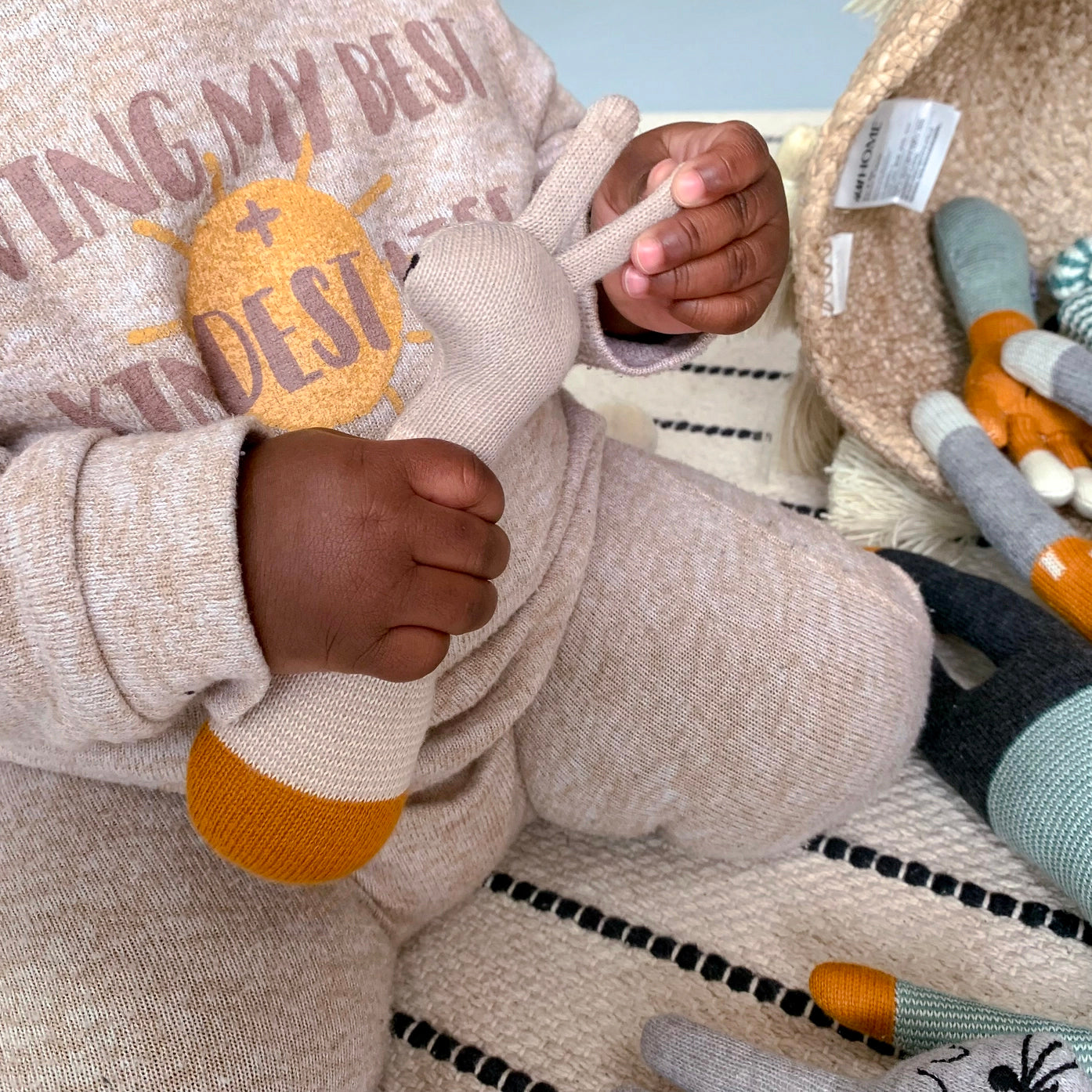 Pink Rabbit Baby Rattle Toy