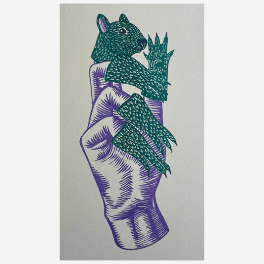 Squirrel Fingers Riso Print
