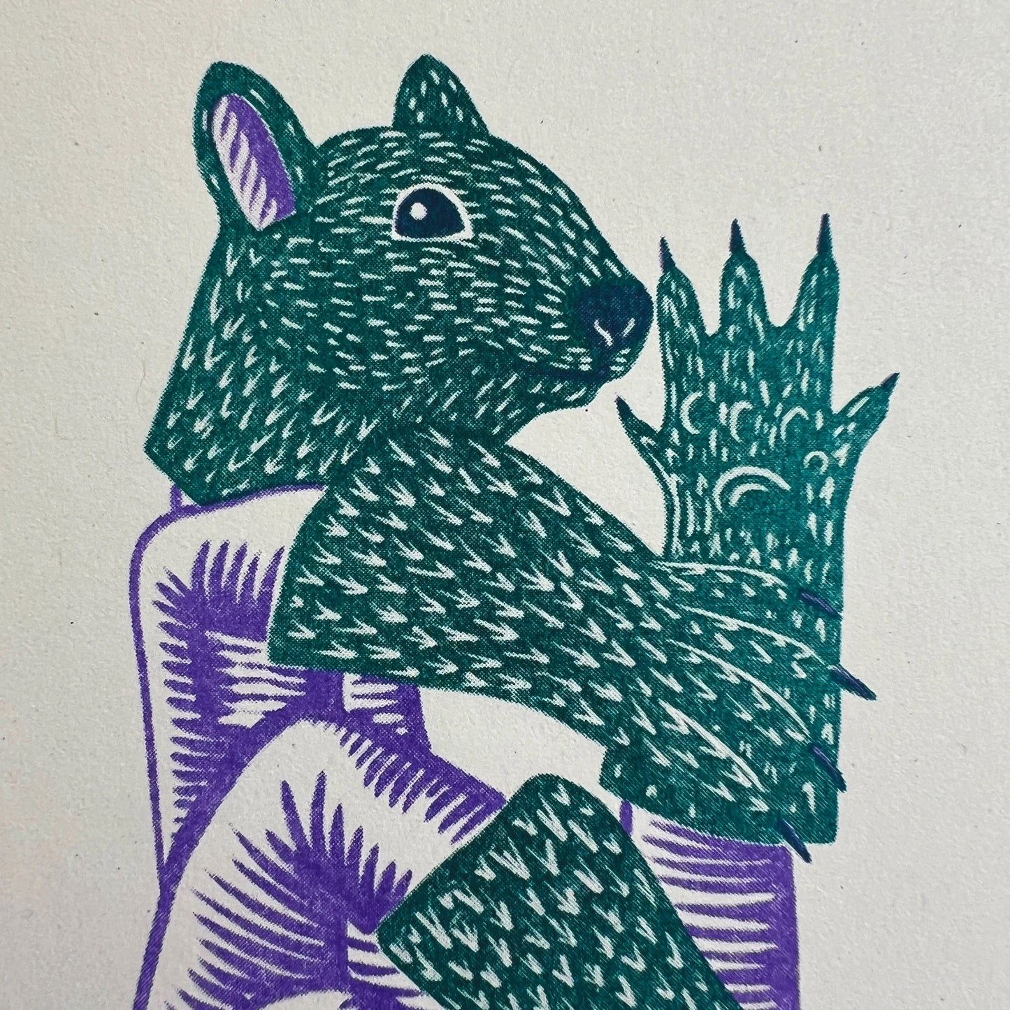 Squirrel Fingers Riso Print