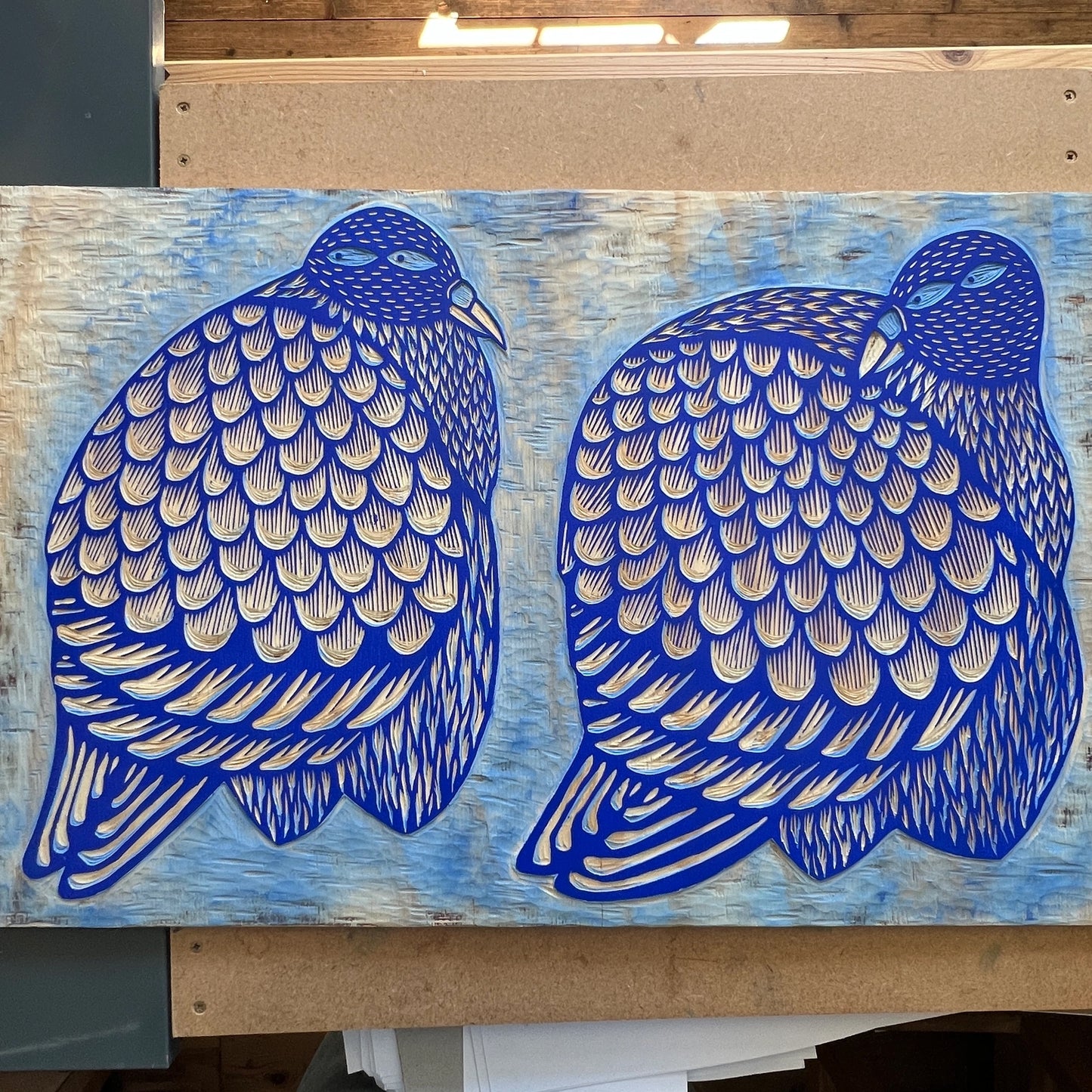 Pigeon Fancier Woodcut Print