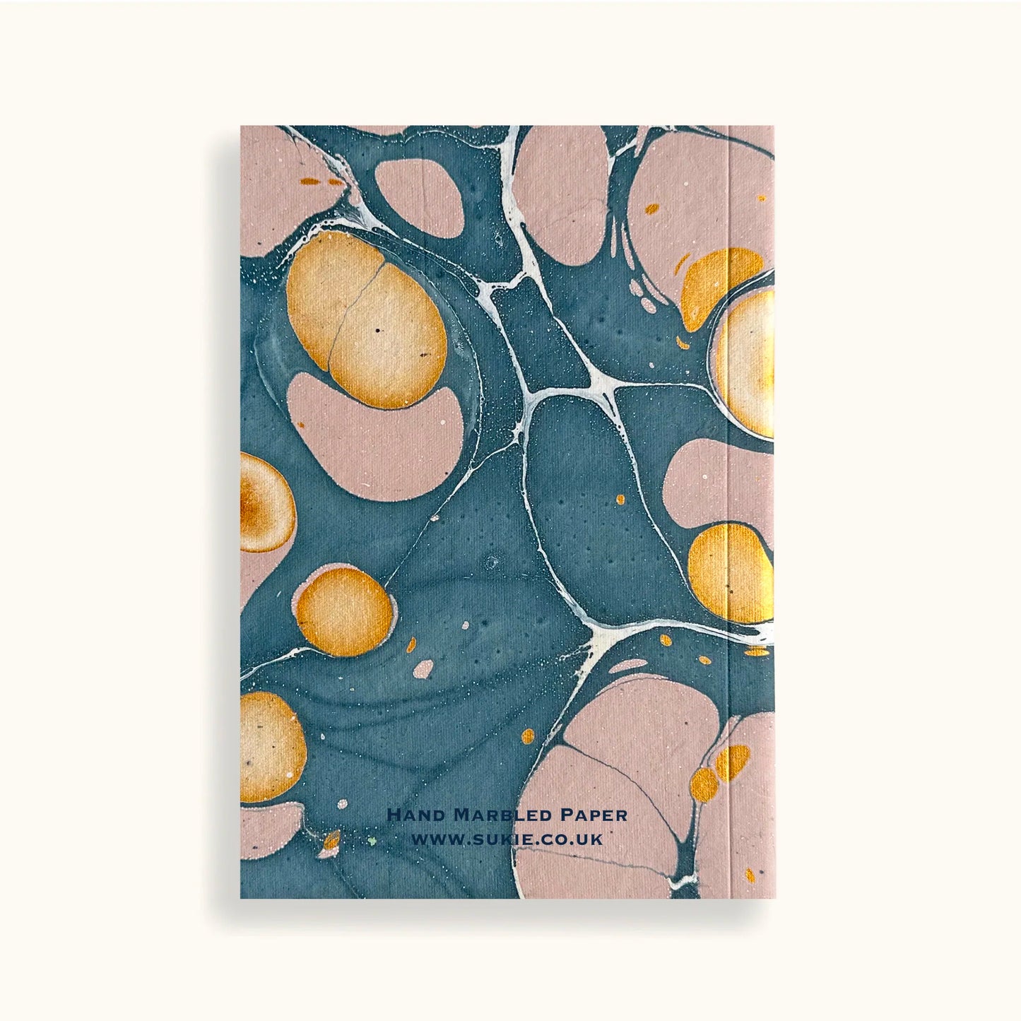Hand Marbled Journal in Blue & Pink