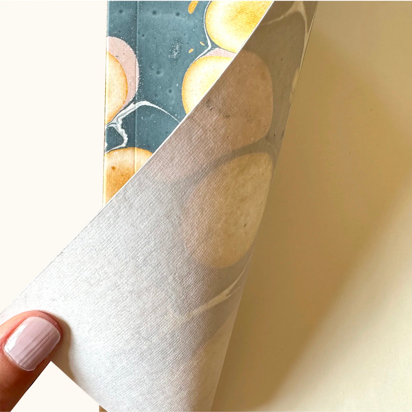 Hand Marbled Journal in Blue & Pink