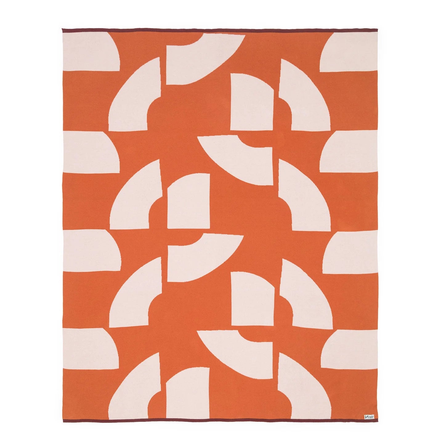 Cotton Knit Throw Blanket: Deko Orange