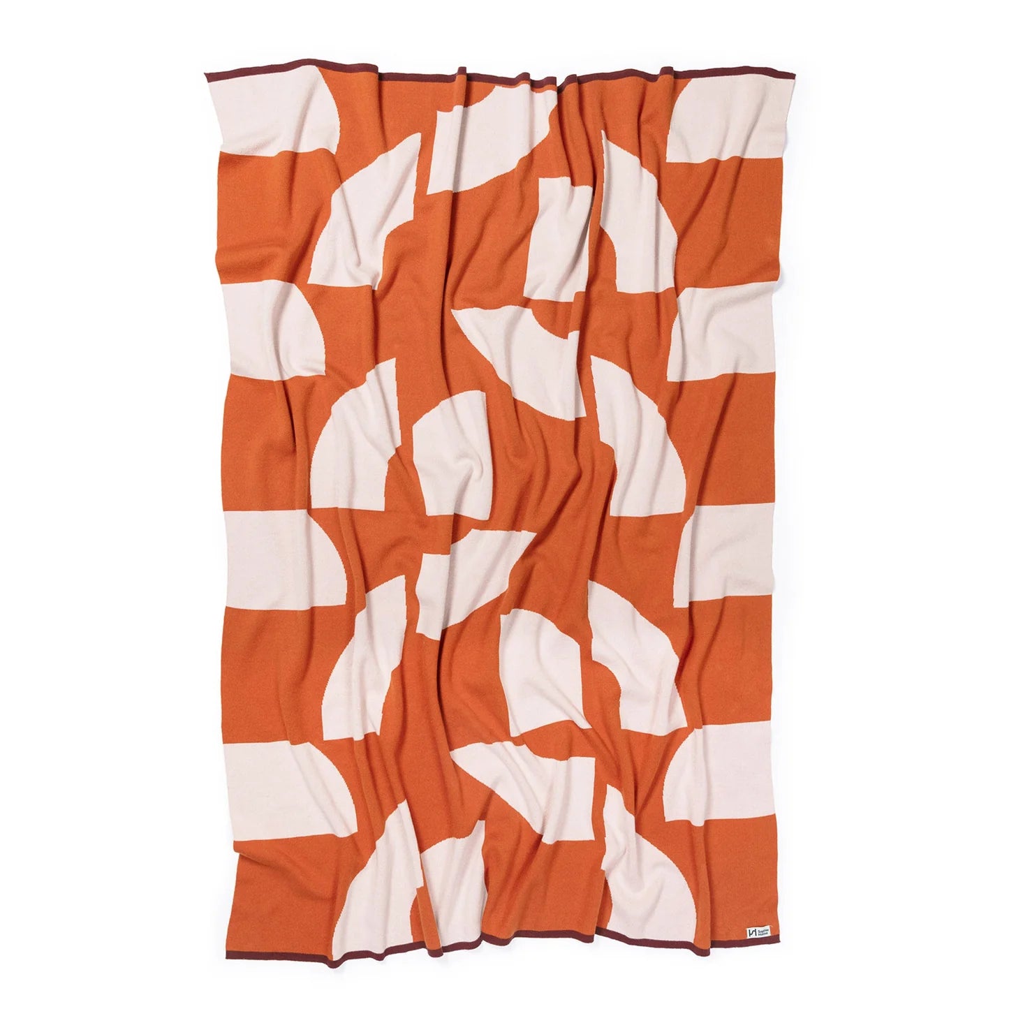 Cotton Knit Throw Blanket: Deko Orange
