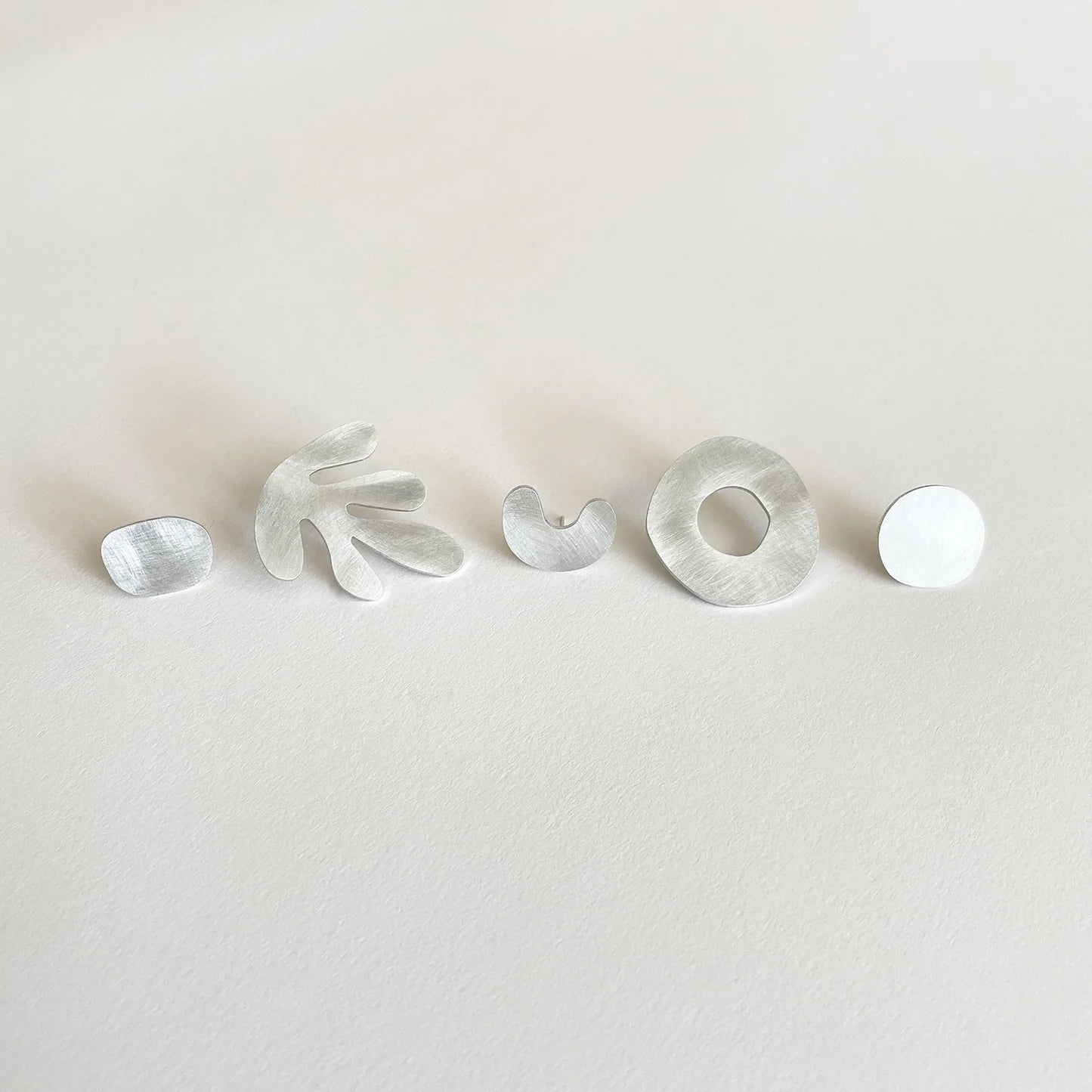 Silver Aluminium Seaweed Earring Set