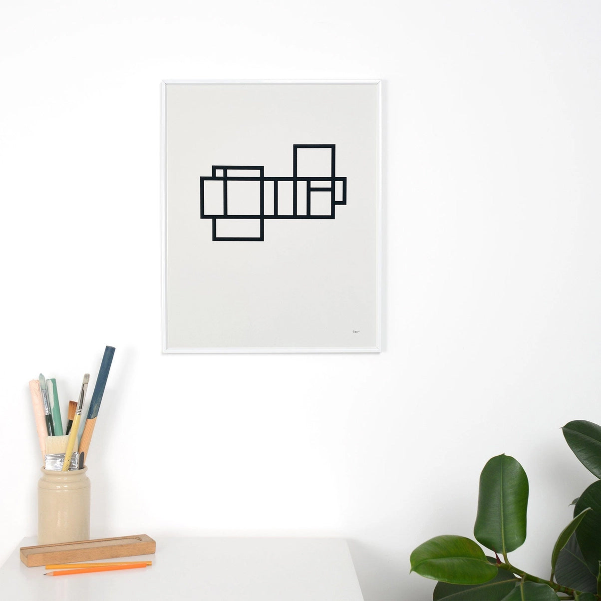 Modernist 2, Minimal Monochrome Art Print