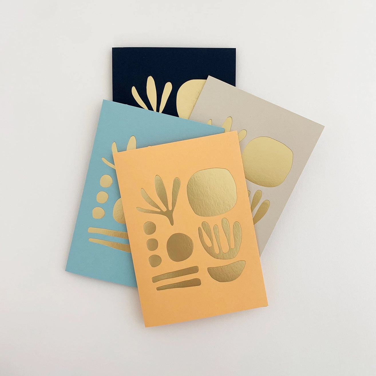 Seaweed Brass & Peach Greetings Card