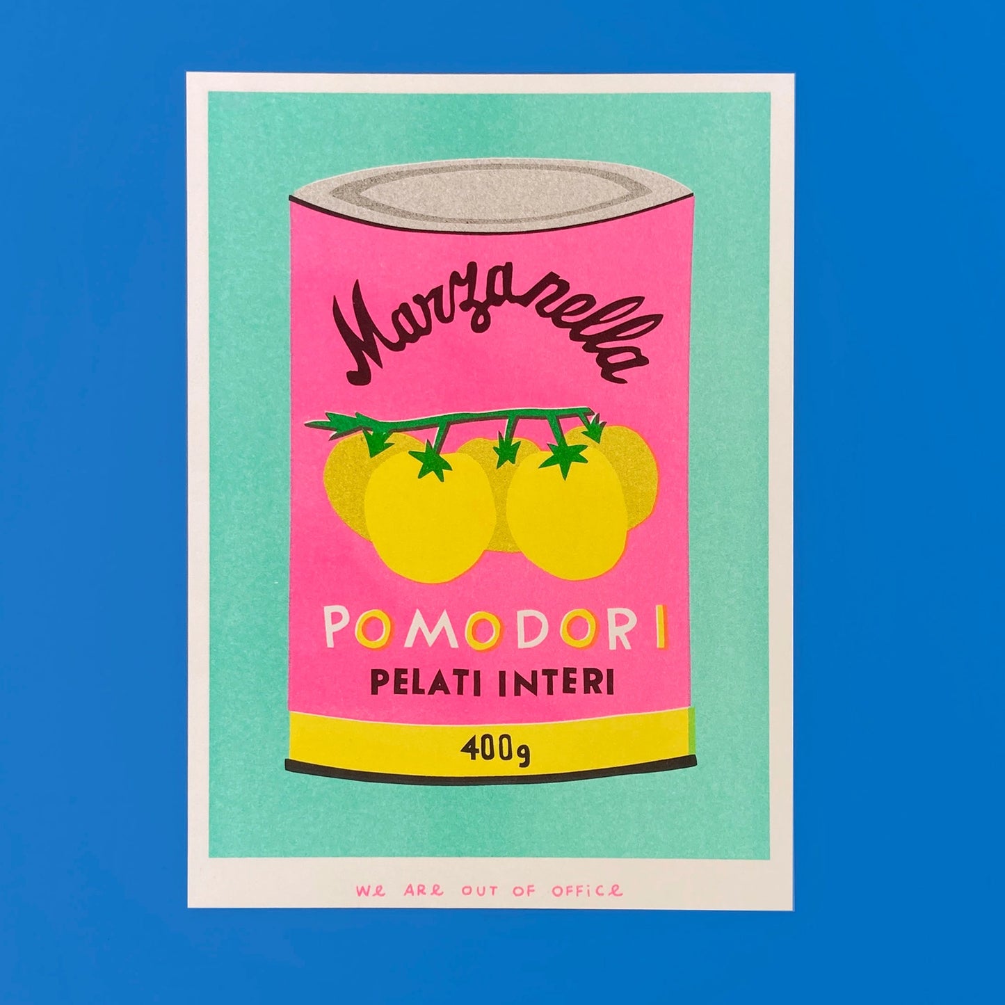 A Can of Pomodori Risograph Mini Print