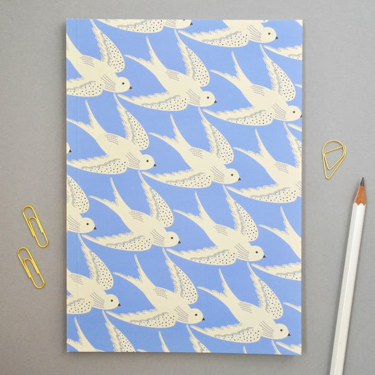 Birds in Blue A5 Notebook