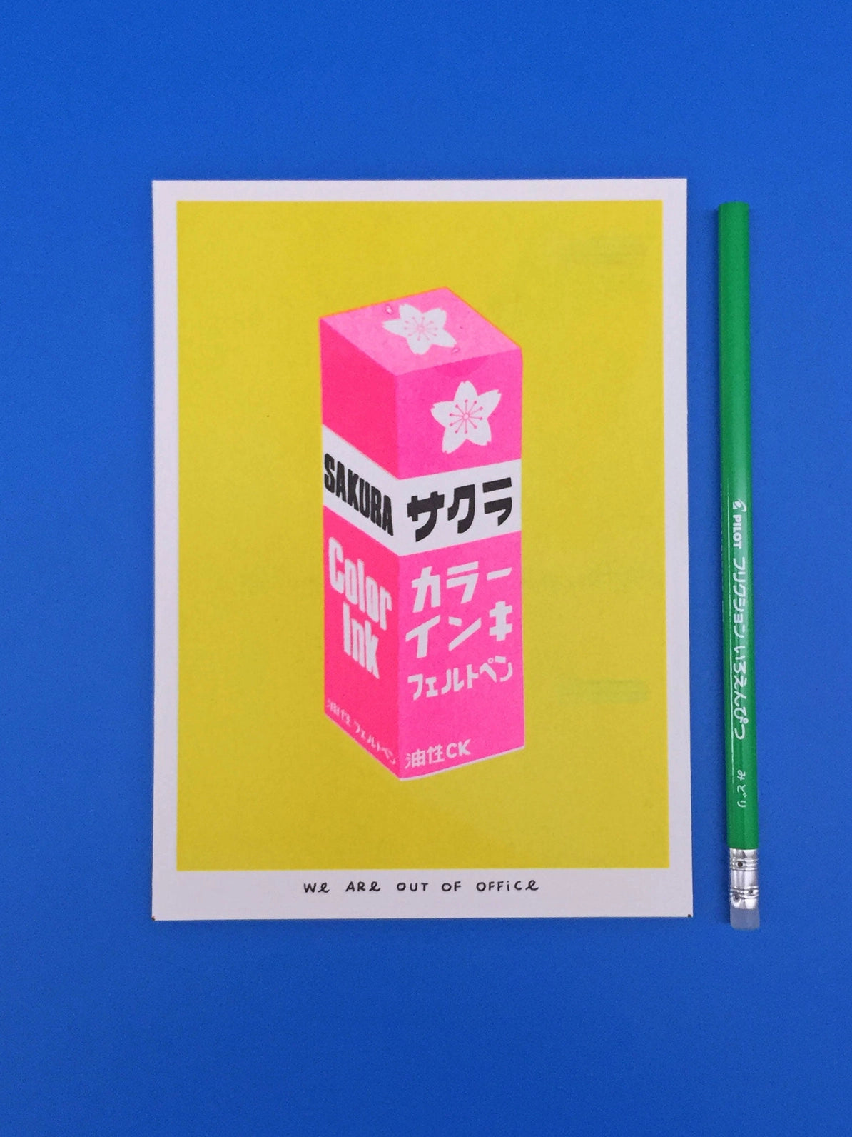 Very Bright Japanese Sakura Ink Risograph Mini Print