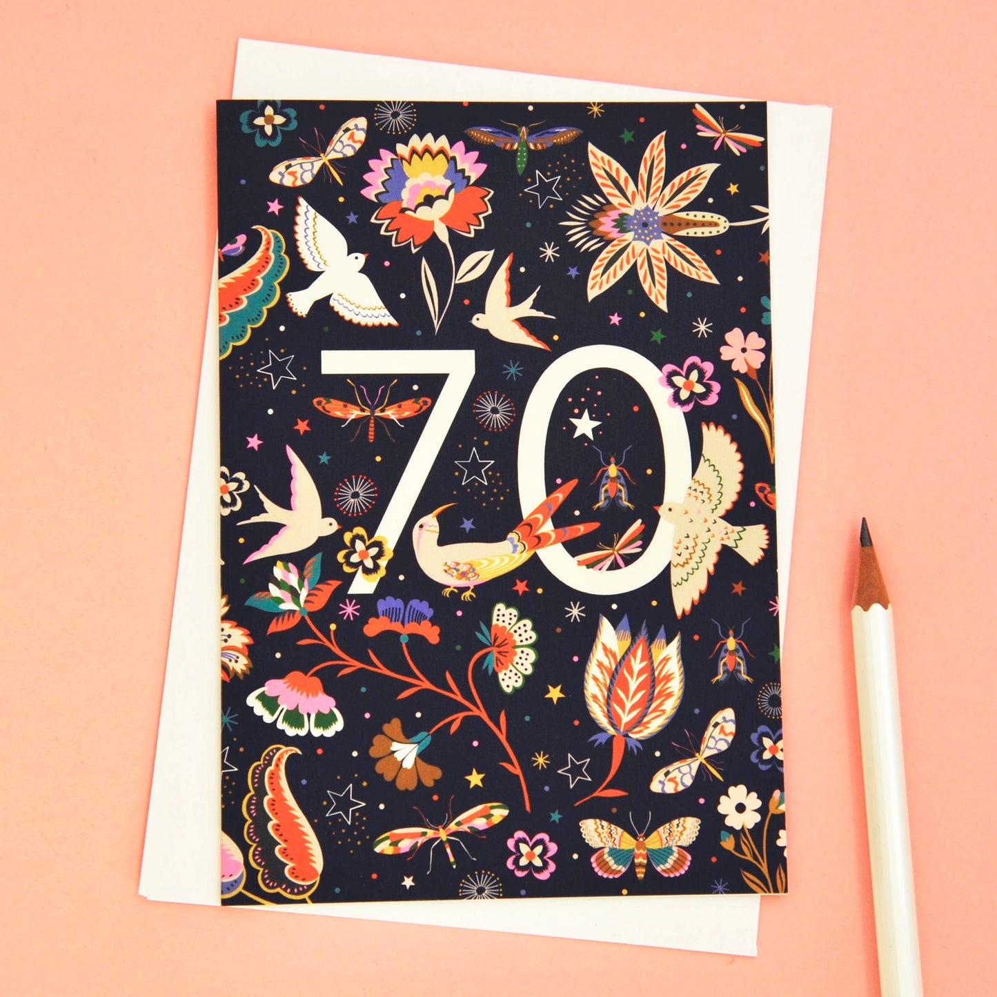 70th Birthday Number Greetings Card