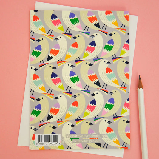 Birds in a Row Greeting Card