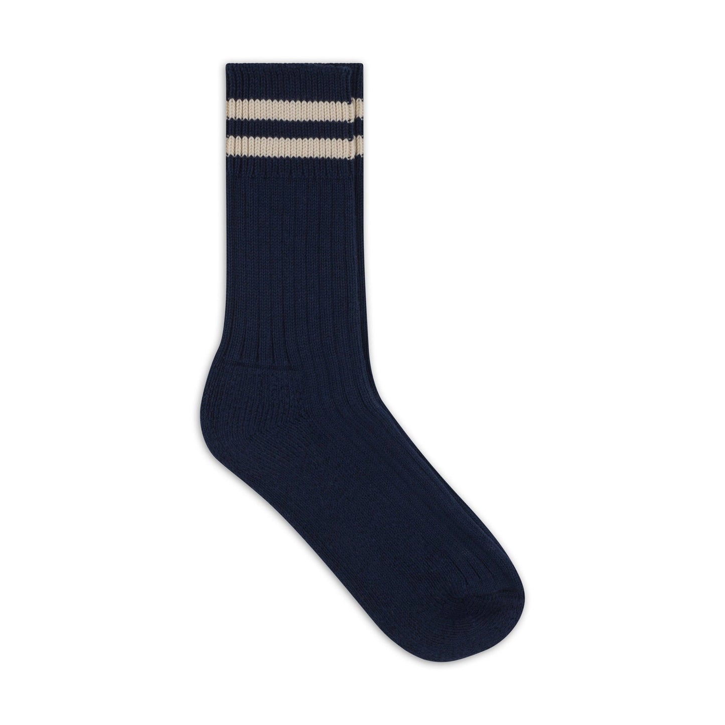 Air Organic Cotton Sport Sock: Navy with White Stripes
