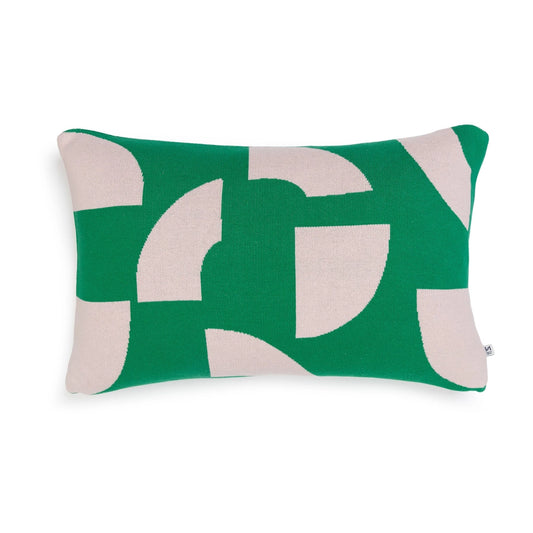 Cotton Knit Throw Cushion - Deko Green