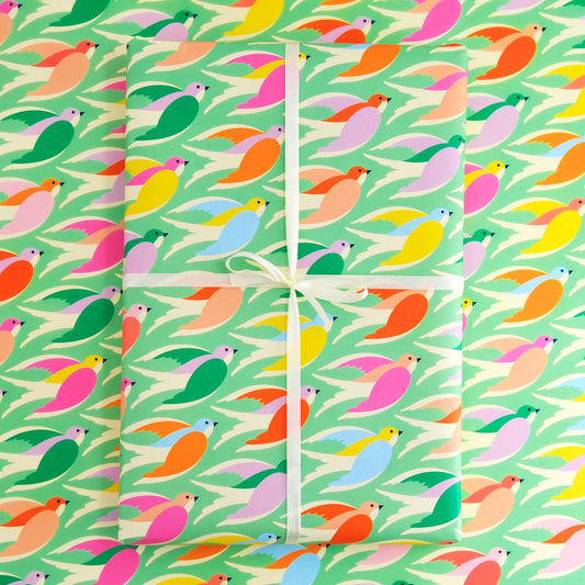 Bird in Mint Wrapping Paper