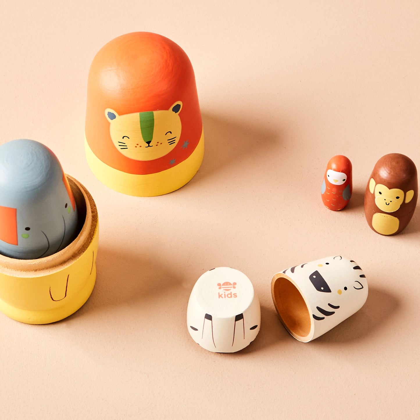 Just Bee Kids Safari Wooden Nesting Dolls
