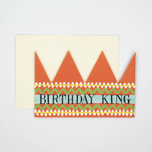 Birthday King Party Hat Card