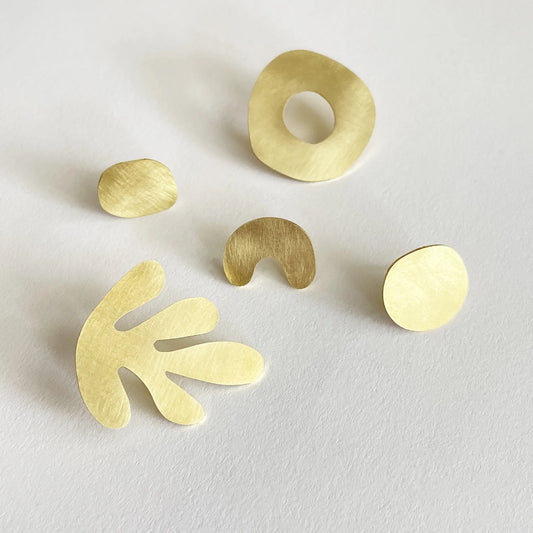 Brass Seaweed Earring Set