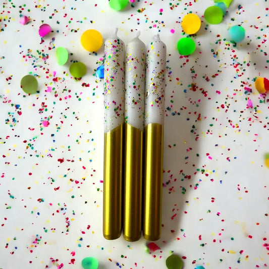 Funfetti - Dip Dye Dinner Candle Trio