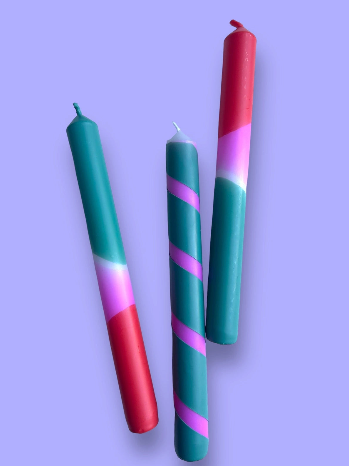 Tropical Fiesta - Dip Dye Dinner Candle Trio