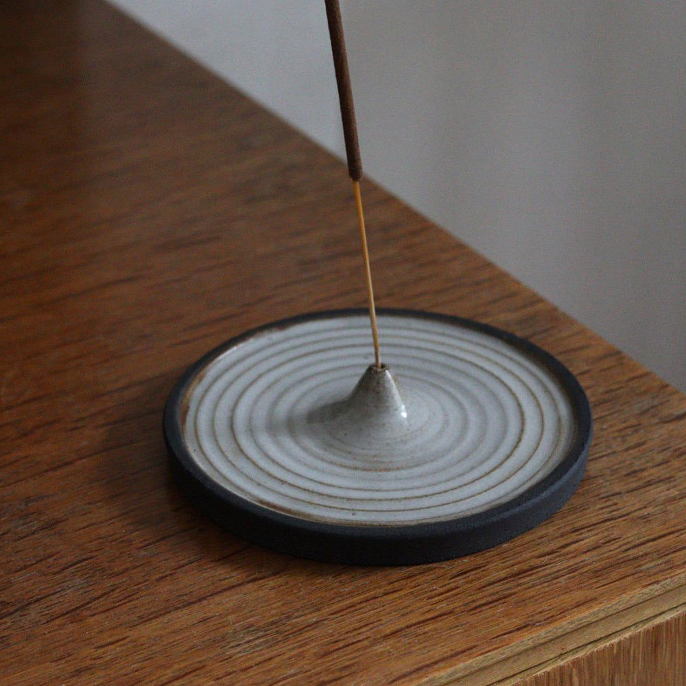 Almond Stoneware Incense Holder