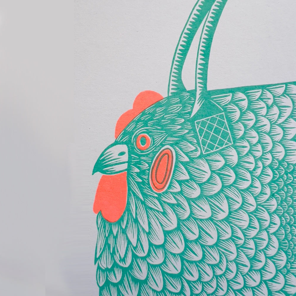 Chicken Bag Riso Print