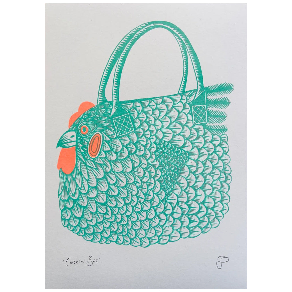 Chicken Bag Riso Print