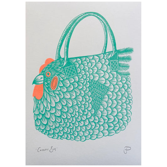 Chicken Bag Riso Print