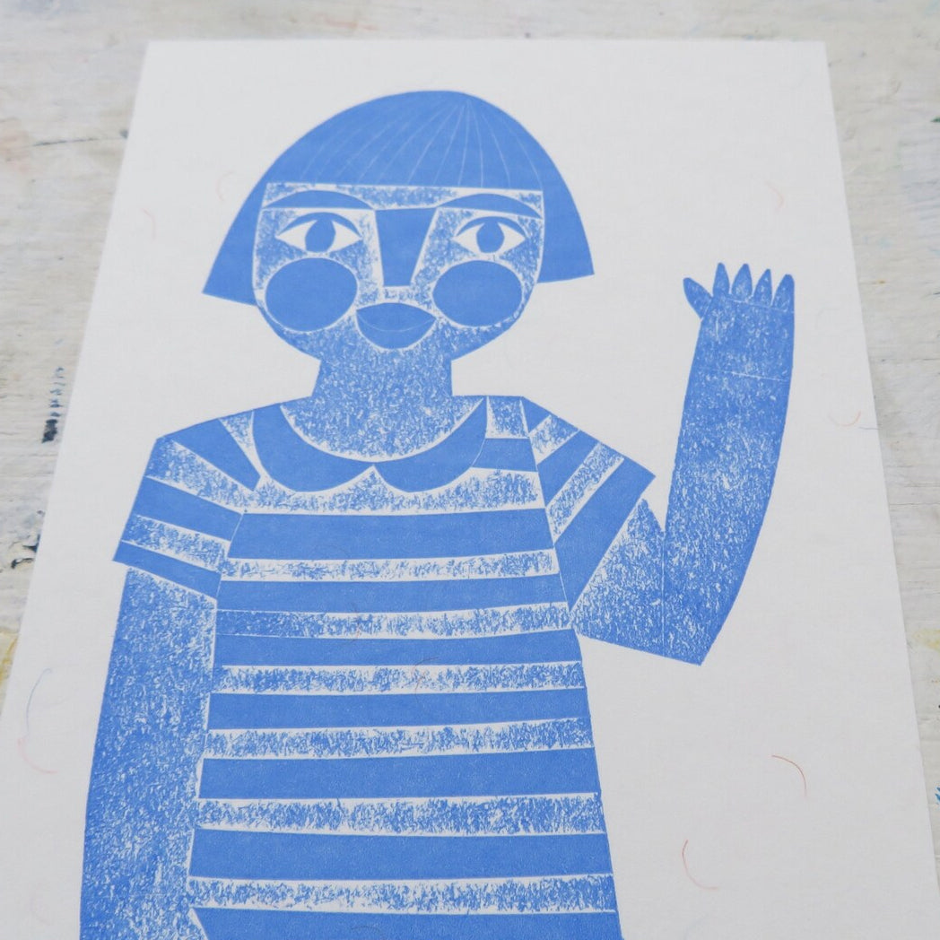 Hi Collagraph Print