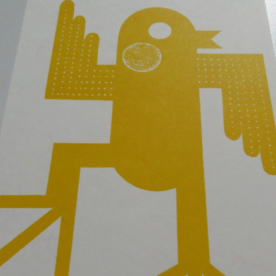 Disco Canary Collagraph Print