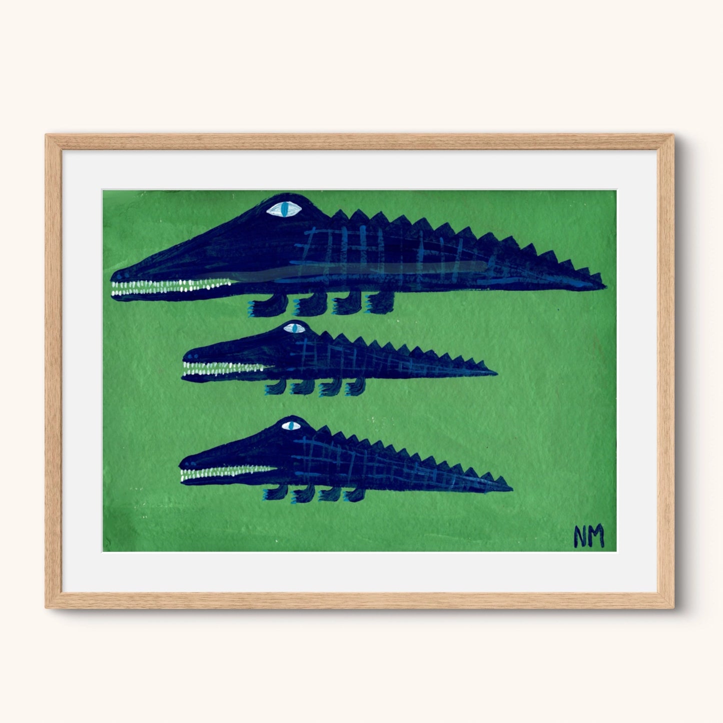 Blue Crocodiles A3 Print