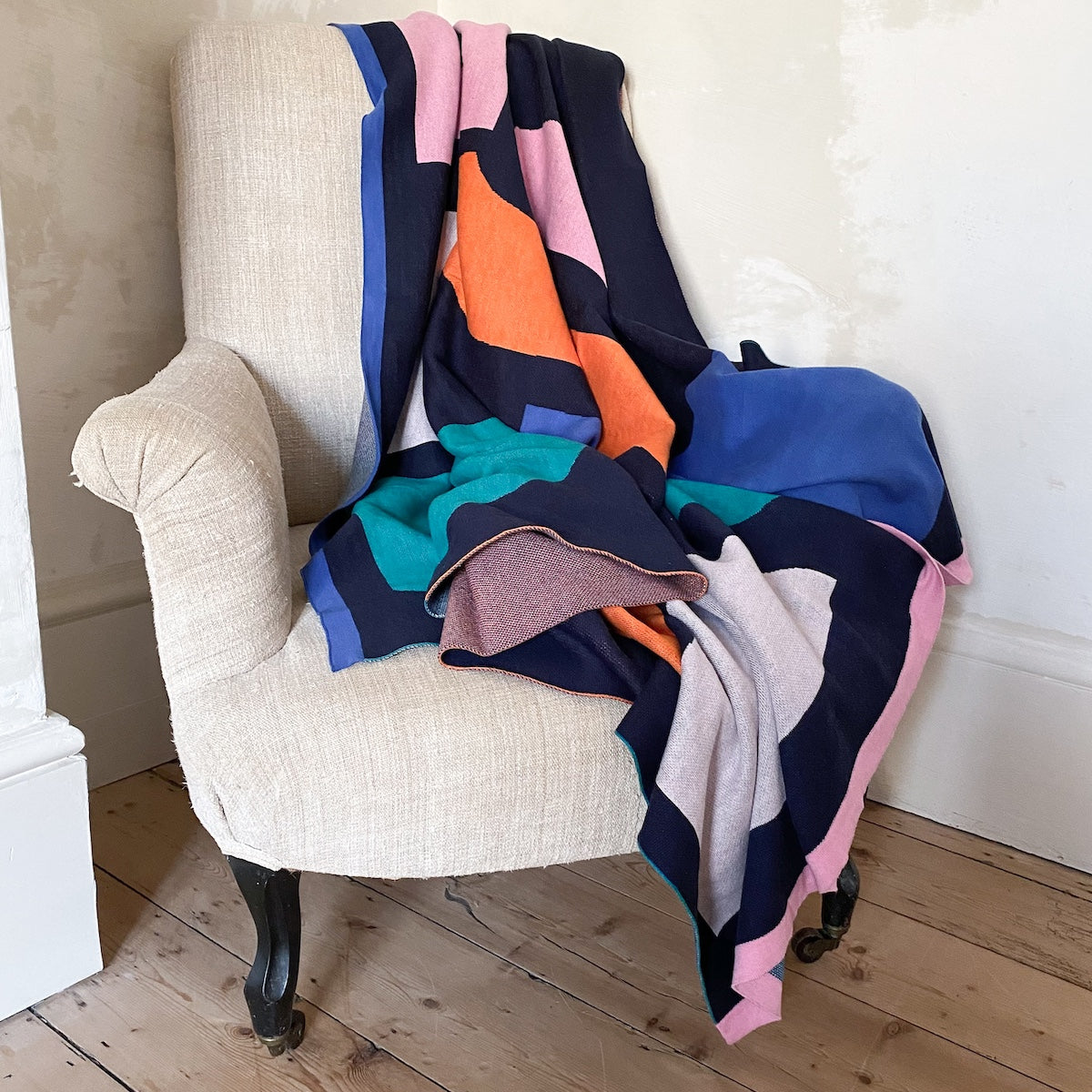 Cotton Knit Throw Blanket: Bruten Bright