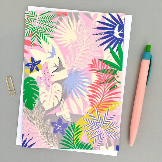 Tropicana in Pink Greetings Card