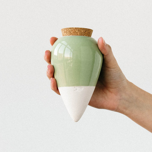 Olla - Green and White - Self watering for plants