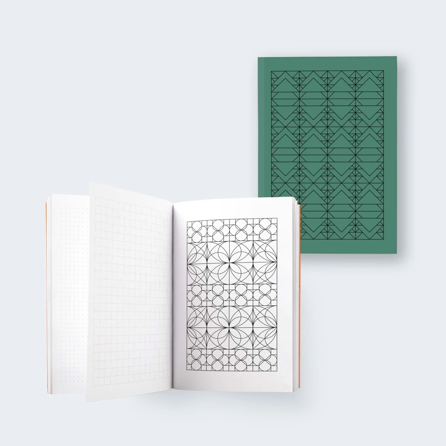 Geo Series Emerald Hybrid Bullet Journal Colouring In Pages