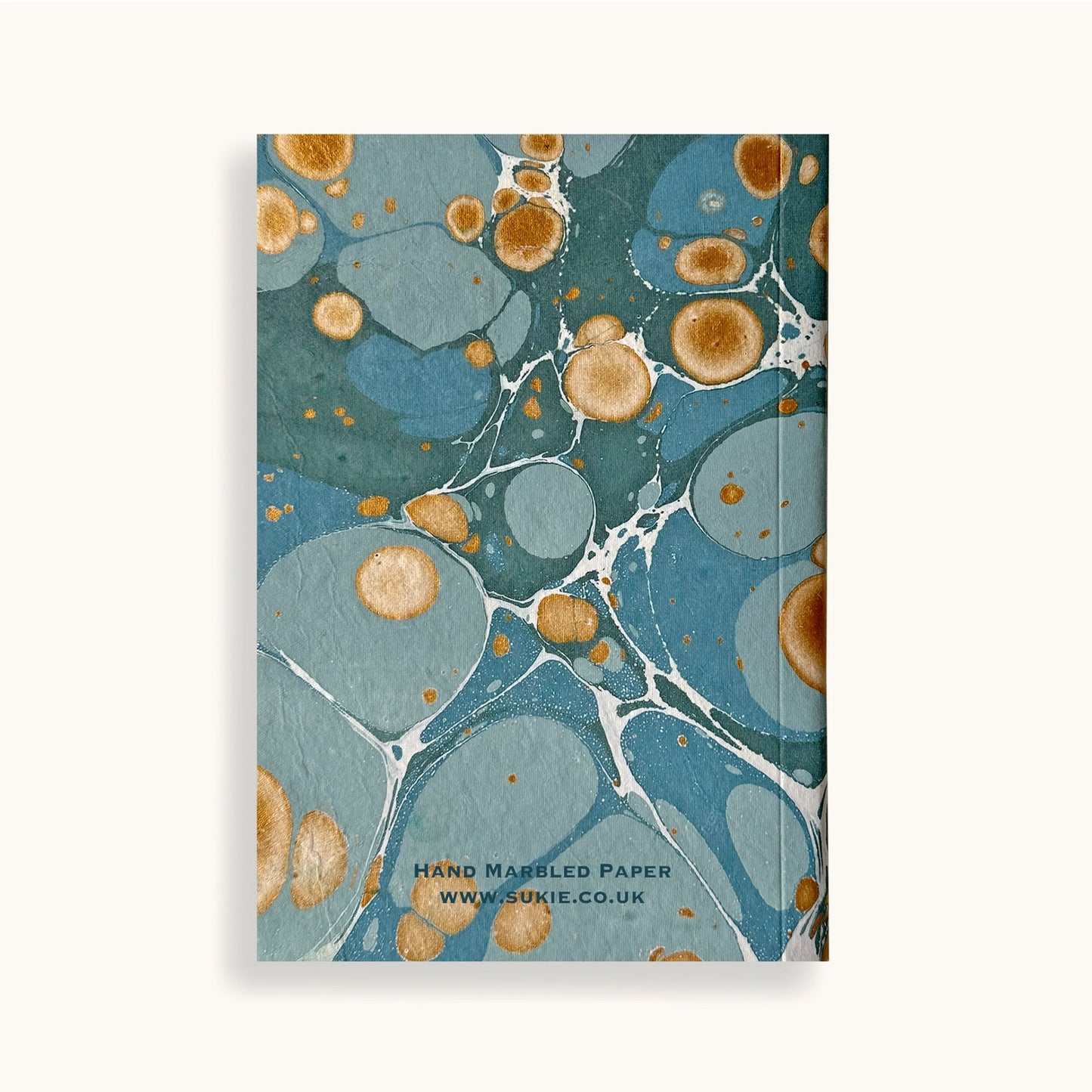 Hand Marbled Notebook in Sea Green
