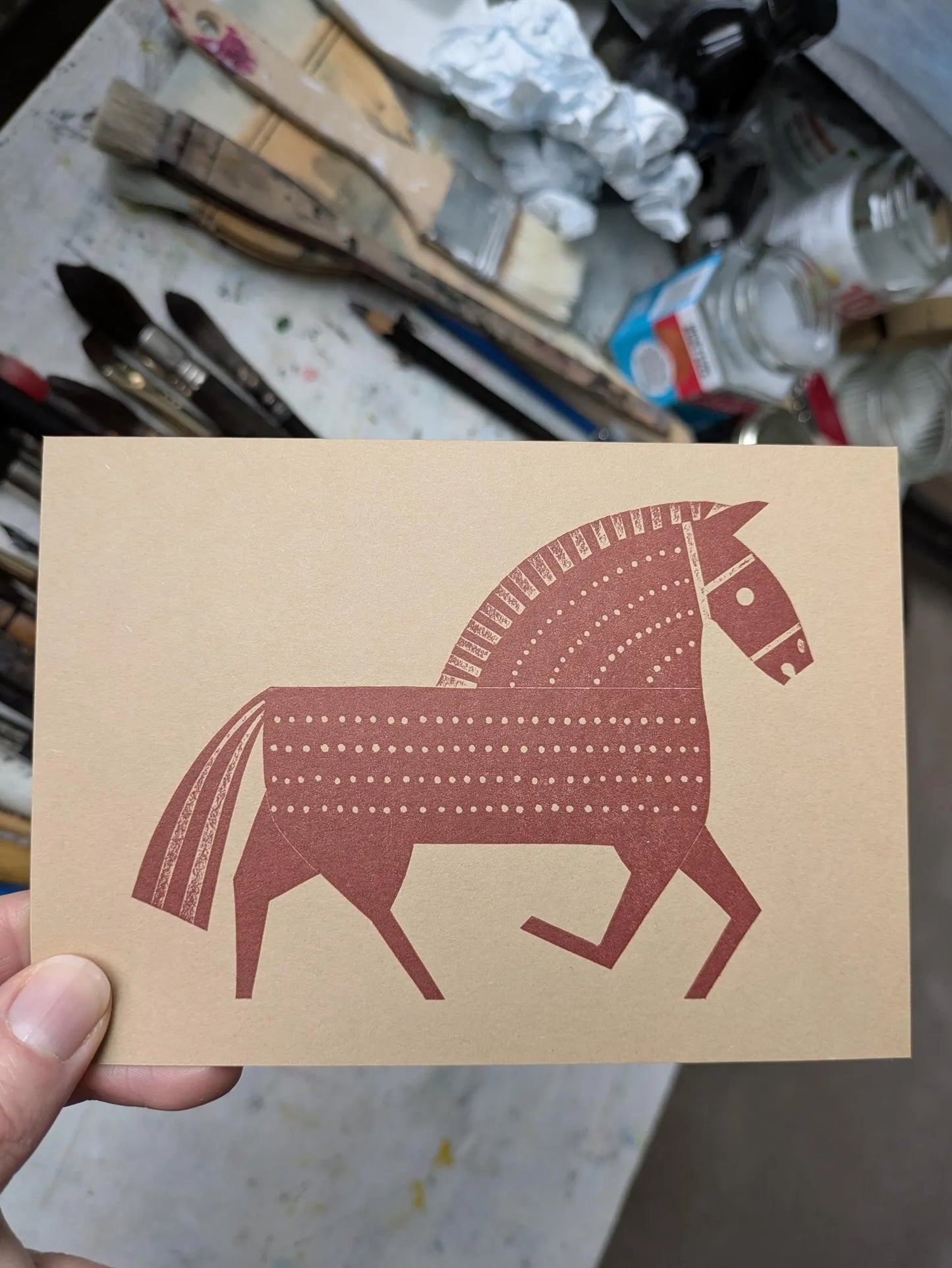 Horse Collagraph Print