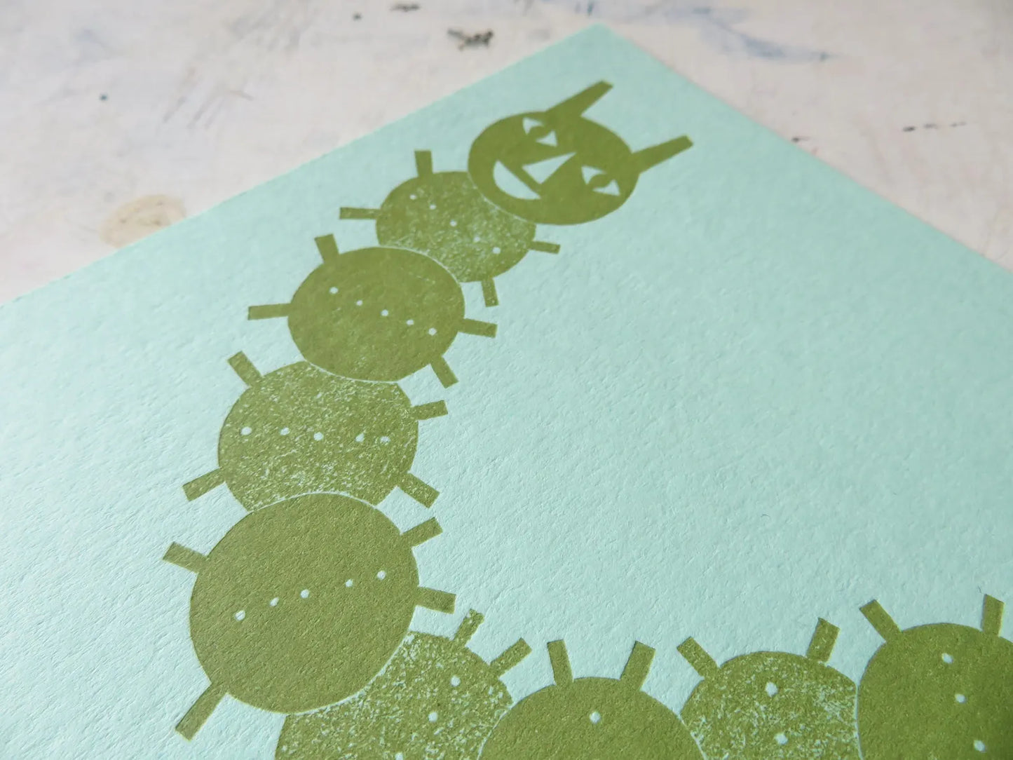 Caterpillar Collagraph Print