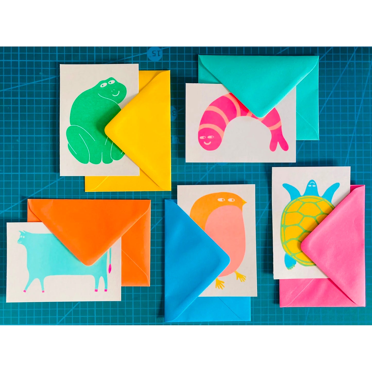 Frog Riso Greetings Card