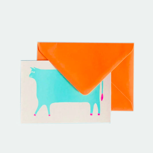 Cow Riso Greetings Card