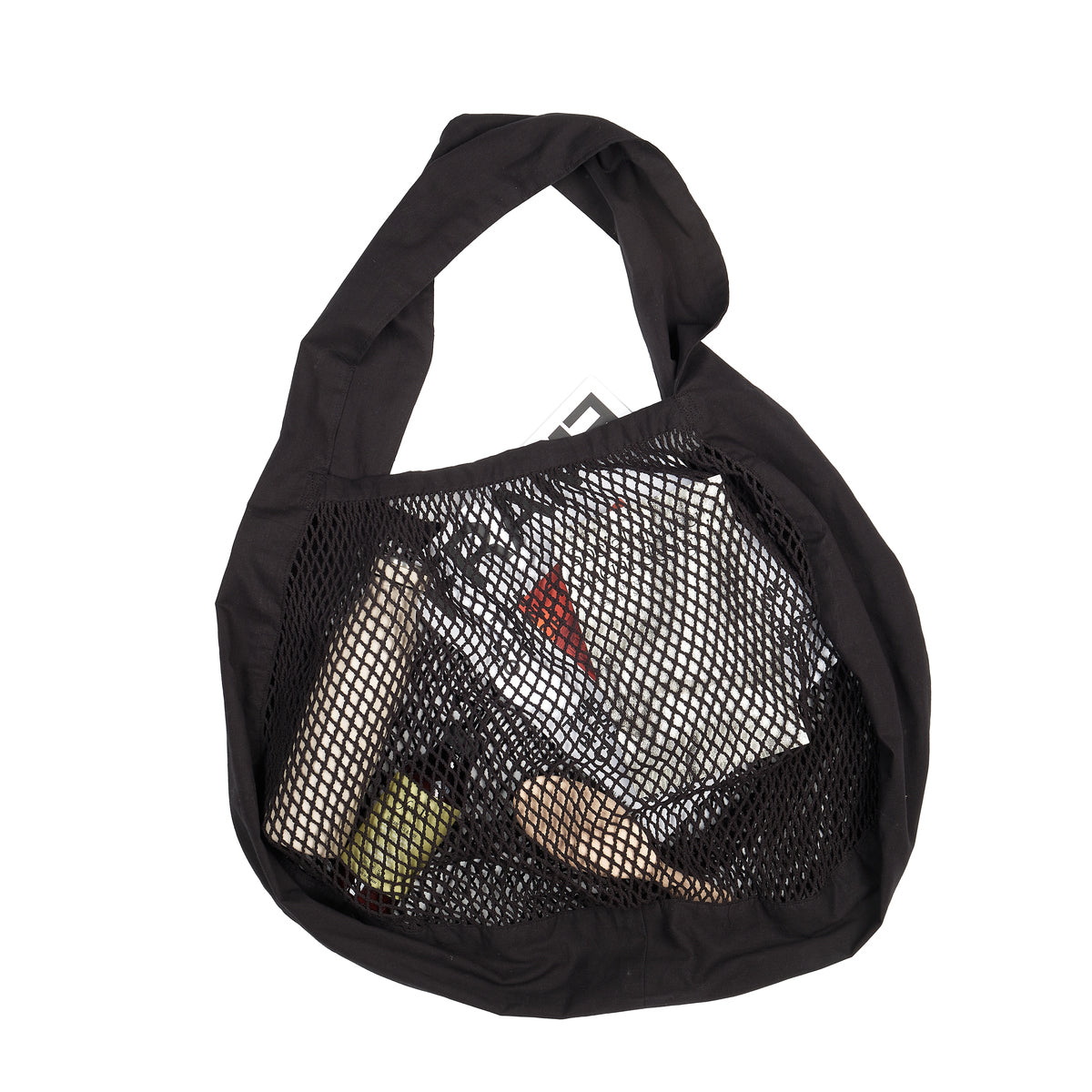 Organic Cotton Net Shoulder Bag in Black