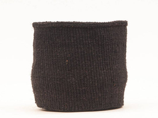Coal Black Woven Storage Basket