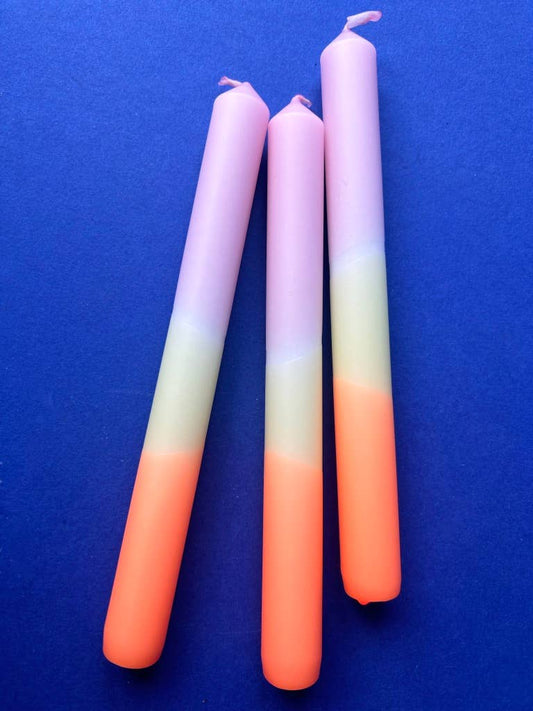 Buttercream Peony - Dip Dye Dinner Candle Trio