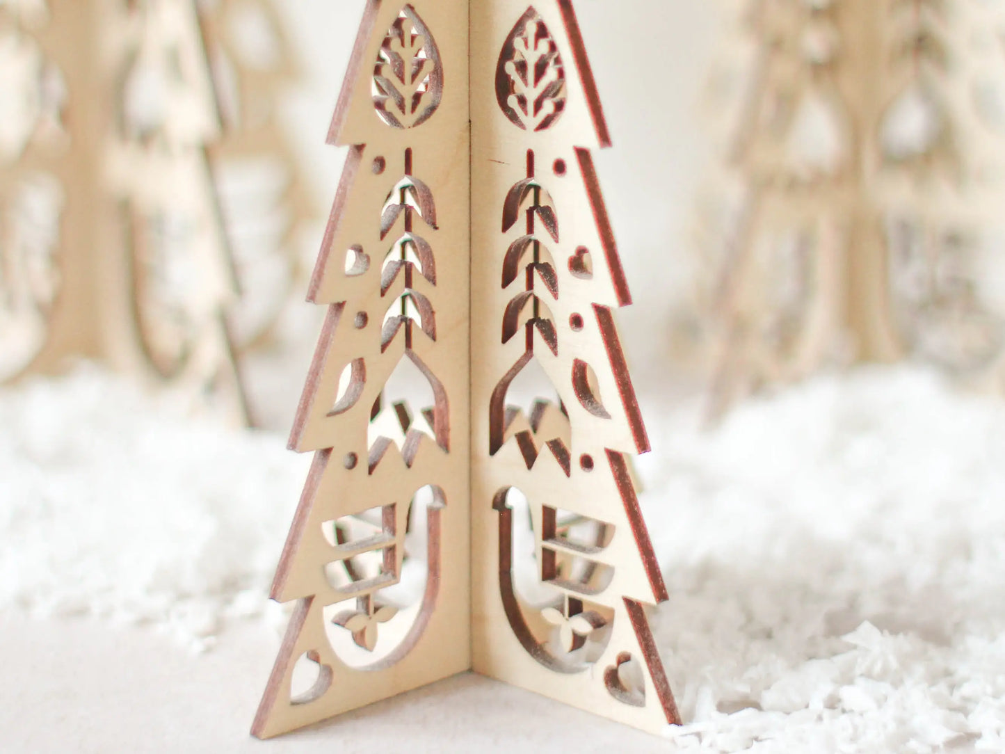 Christmas Tree Set in Folk Cutout Design